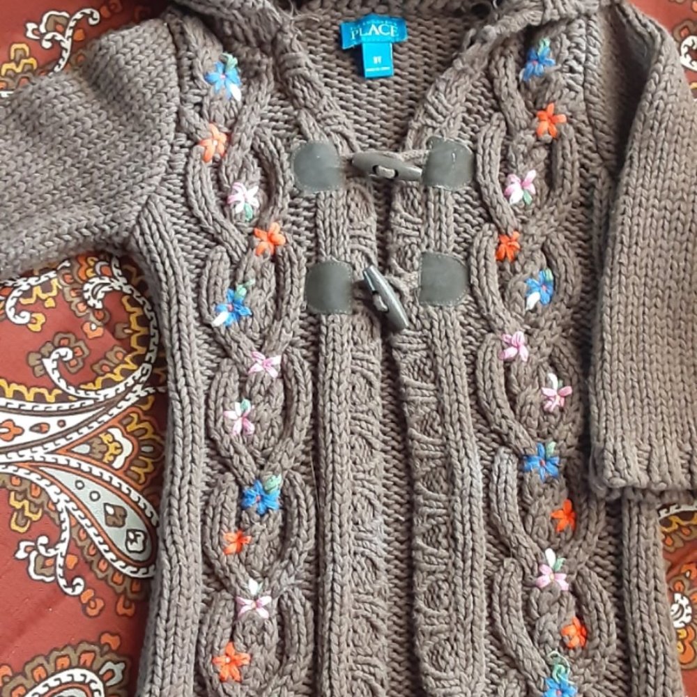 Children's Place Long Hooded Cardigan Sweater 3T